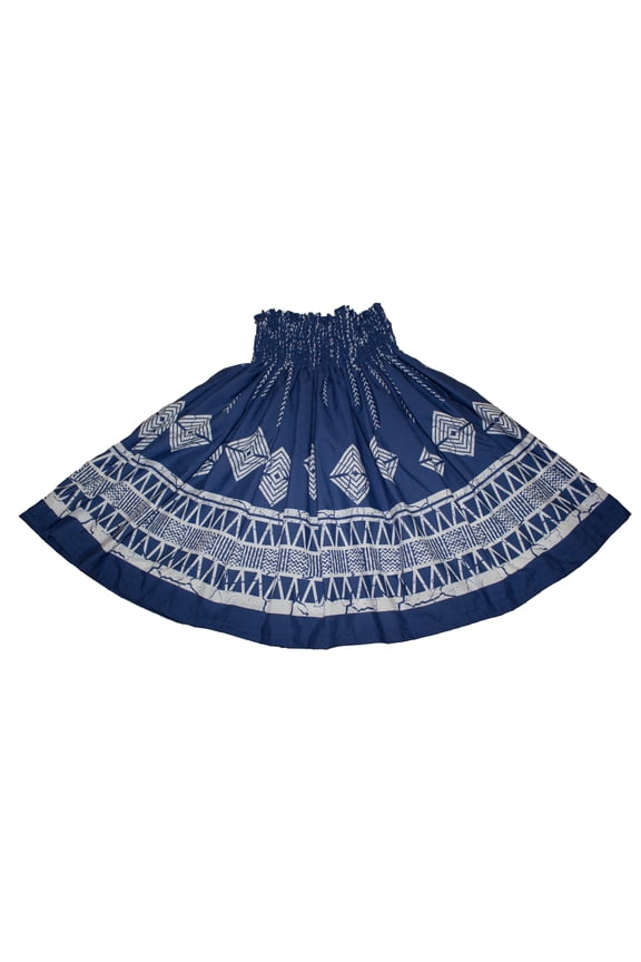 Hawaiian Tapa Patterns Pa'u Hula Dancer Dress Blue Tapa Skirts For Women.