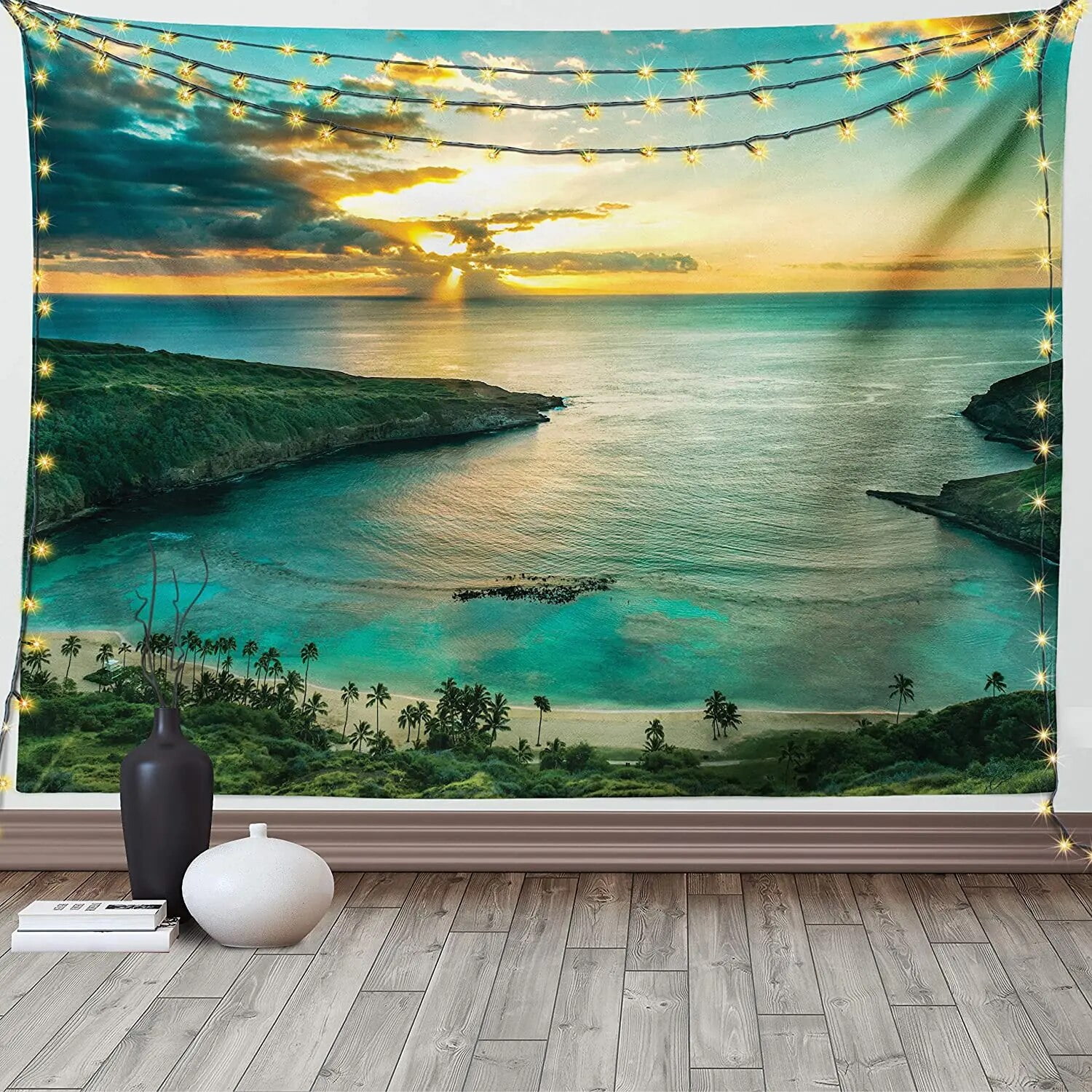 Hawaiian Tapestry Sunrise Over Hanauma Oahu Hawaii s Through Clouds