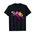 thumbnail image 1 of Hawaiian Tie Dye Sea Turtle Flowers Hawaii Vacation Beach T-Shirt, 1 of 5