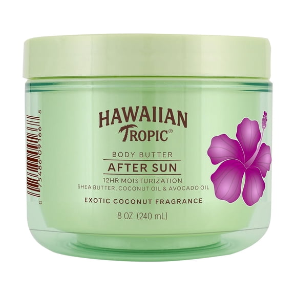 Hawaiian Tropic After Sun Body Butter with Coconut Oil, 12HR Moisturization, 8 oz