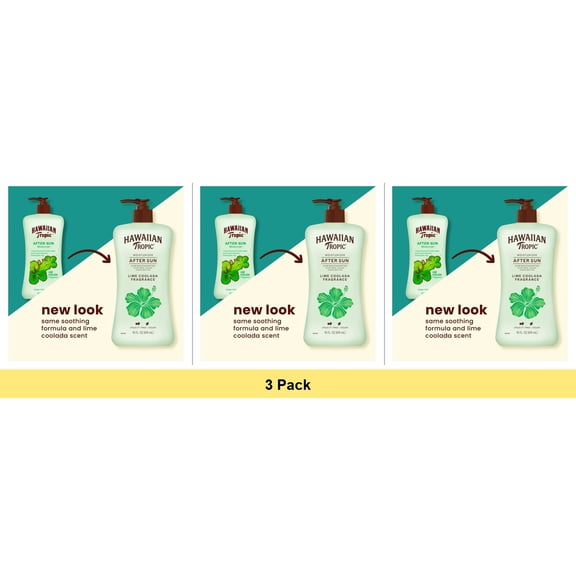 Hawaiian Tropic After Sun Moisturizer Lime Coolada, 16 fl oz - 3 Pack Bundle