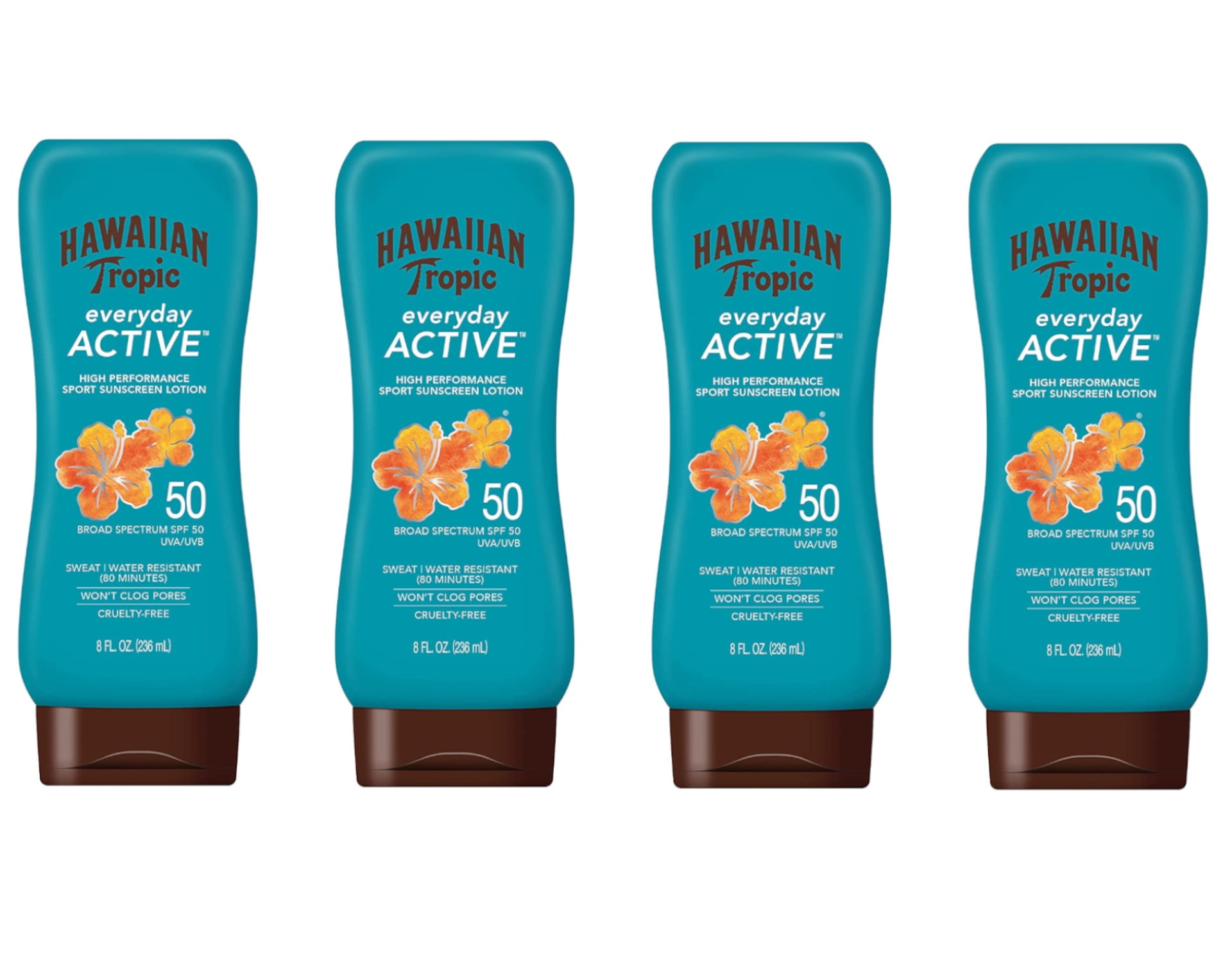 Hawaiian Tropic Everyday Active Island Sport Lotion - SPF 50; 8fl.oz - Pack of 4