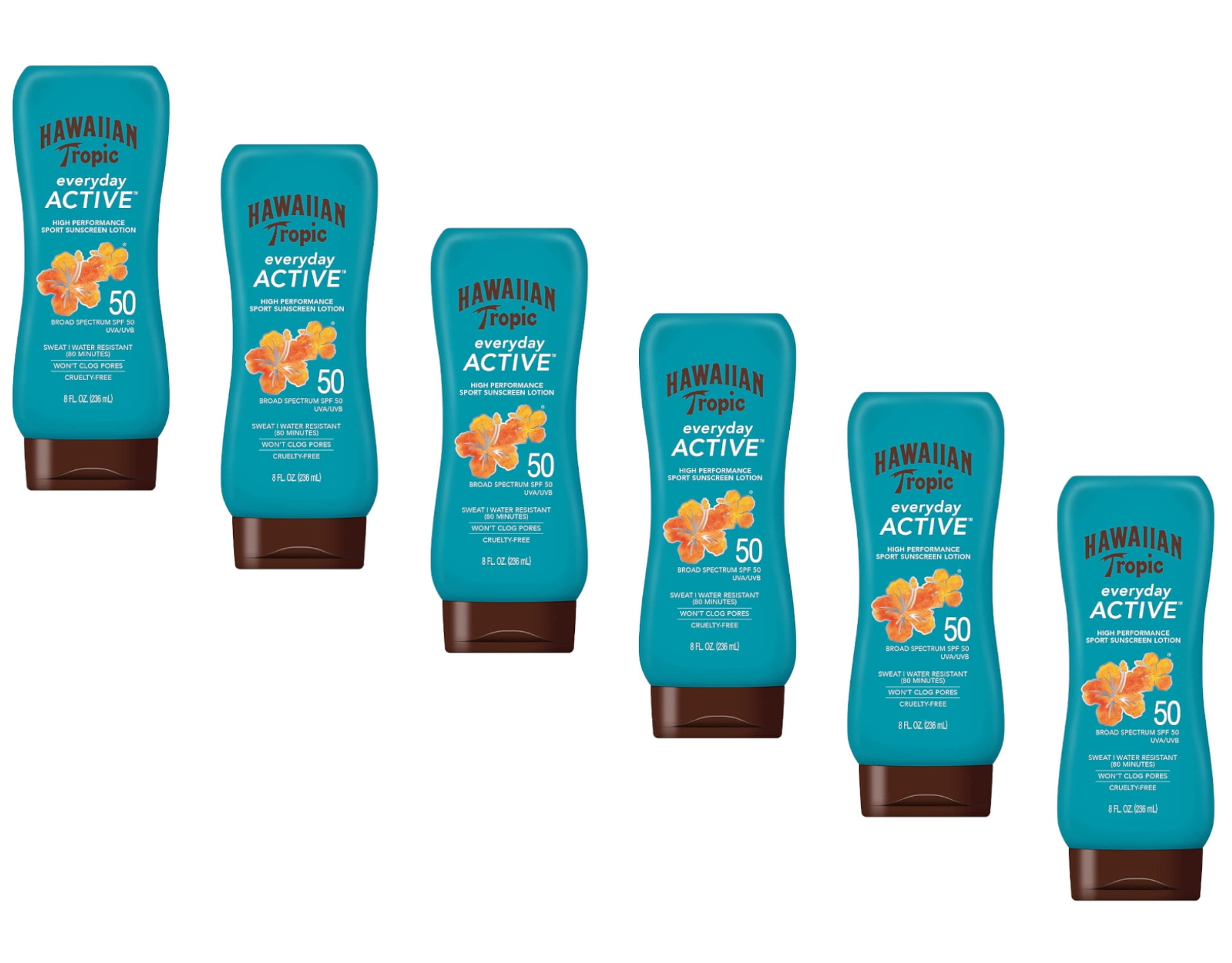 Hawaiian Tropic Everyday Active Island Sport Lotion - SPF 50; 8fl.oz - Pack of 6