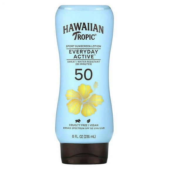 Hawaiian Tropic, Everyday Active, Sport Sunscreen Lotion, SPF 50, Light Tropical, 8 fl. oz