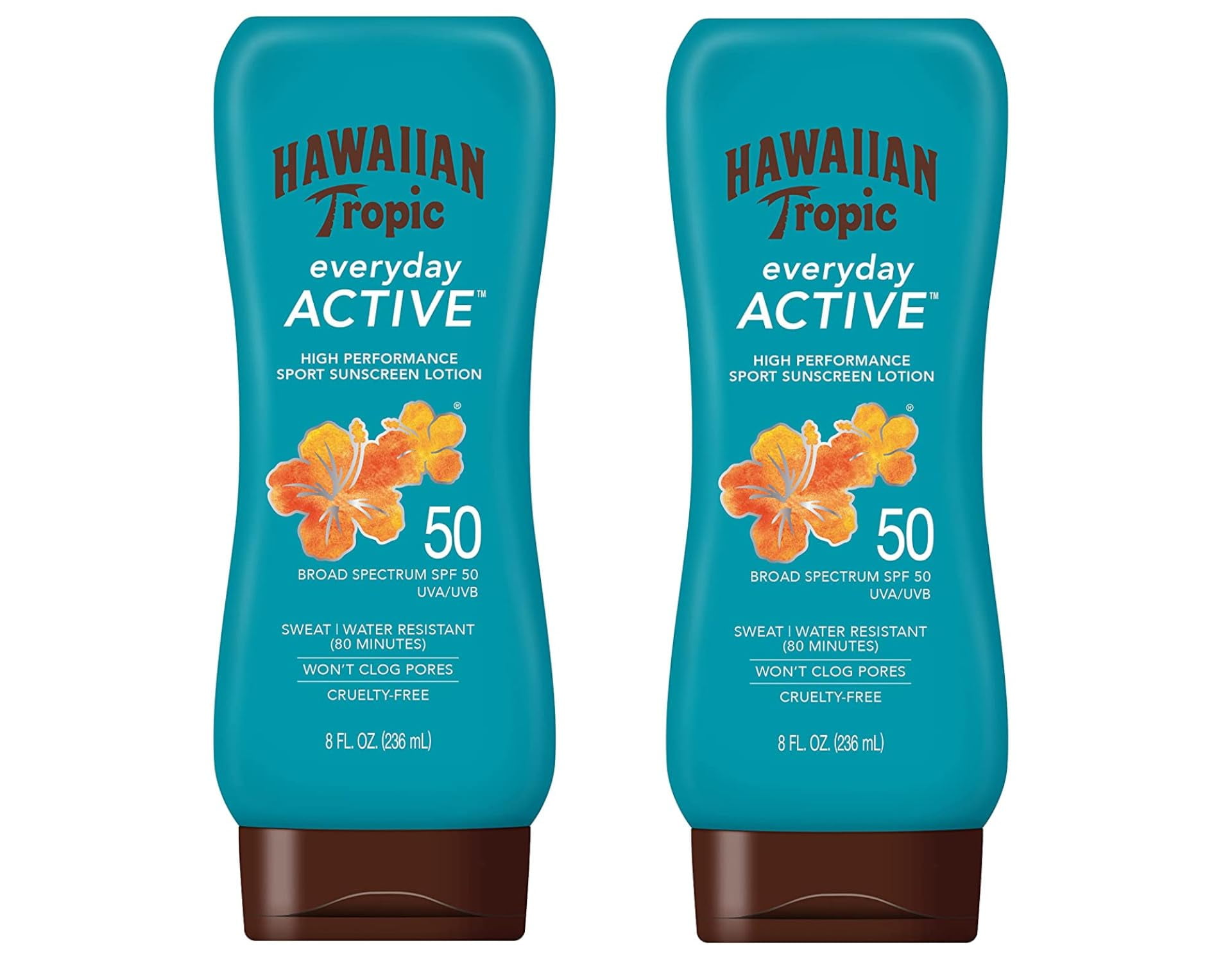 Hawaiian Tropic Everyday Active Sunscreen Lotion Spf 50, Water-Resistant, Broad Spectrum Uva/Uvb Protection, 8 Fl Oz (Pack Of 2) - Pack Of 1