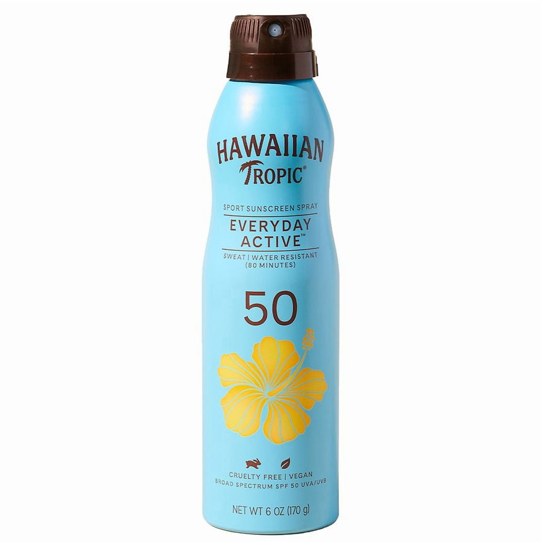 Hawaiian Tropic Everyday Active Sunscreen Spray, SPF 50 6.0 oz Pack of 2