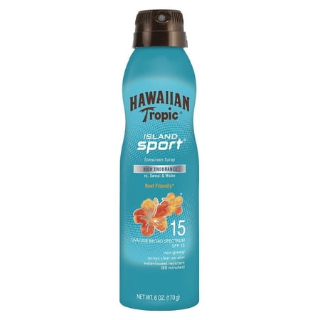 Hawaiian Tropic Island Sport Clear Spray Sunscreen SPF 15 Light Tropical