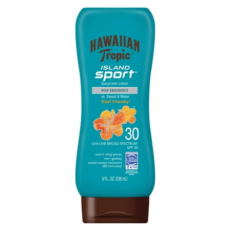 Hawaiian Tropic Island Sport Lotion Sunscreen SPF 30, 8 oz