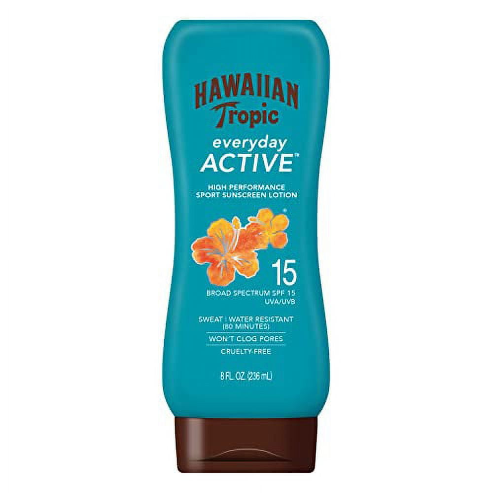 Hawaiian Tropic Island Sport Sunscreen Lotion, Ultra Light, High Performance Protection, SPF 15, 8 Ounces (Package may vary)