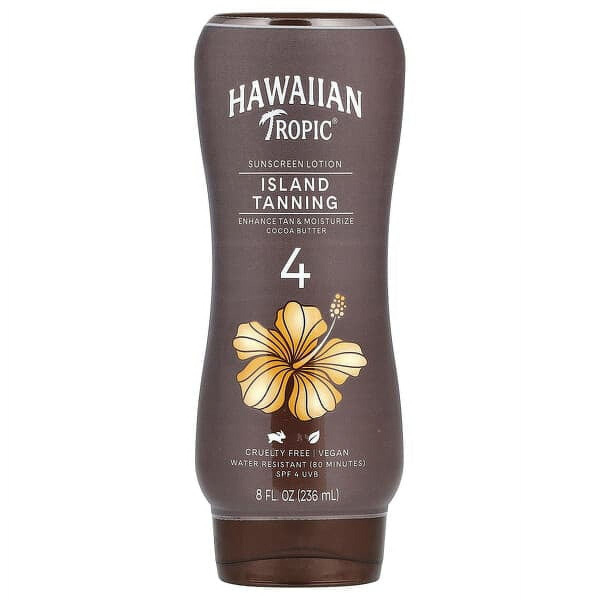 Hawaiian Tropic, Island Tanning, Sunscreen Lotion, Cocoa Butter, SPF 4, 8 fl oz Pack of 4