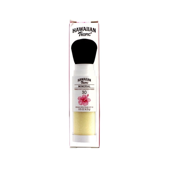 Hawaiian Tropic Mineral Powder Sunscreen Brush SPF 30 | SPF Powder Sunscreen for Face, Brush On Sunscreen Powder for Face, Translucent Powder SPF 30, Hawaiian Tropic Sunscreen Powder, 0.15oz