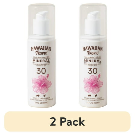 Hawaiian Tropic Mineral Skin Nourishing Milk Sunscreen SPF 30, 3.4oz Travel Size