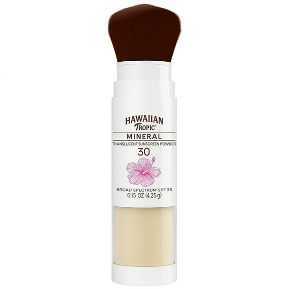 Hawaiian Tropic Mineral Sunscreen Powder Brush SPF 30 0.15 oz