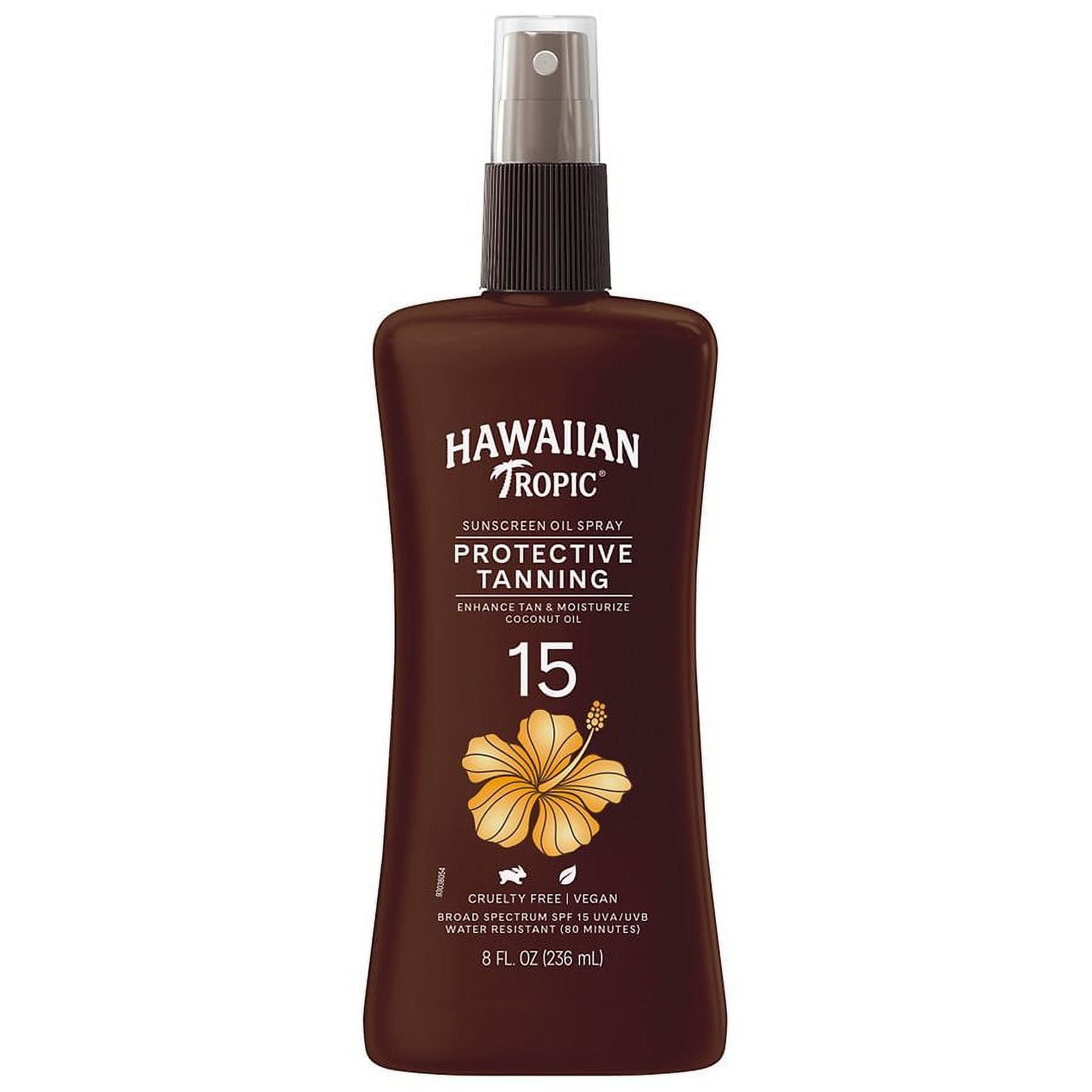 Hawaiian Tropic Protective Tanning Oil Spray Sunscreen SPF 15 8.0 fl oz