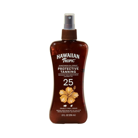 Hawaiian Tropic Protective Tanning Oil Spray Sunscreen SPF 25, 8oz