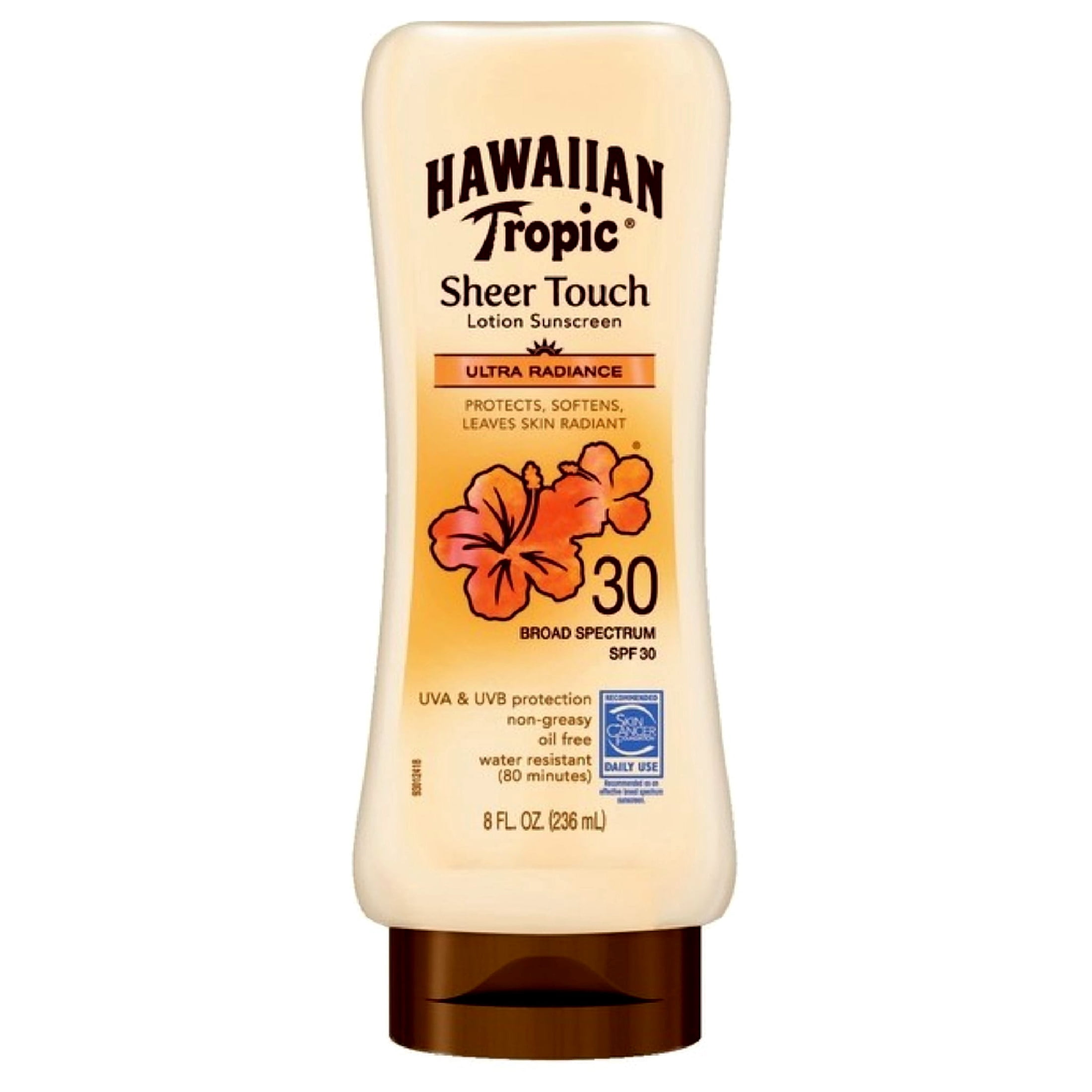 Hawaiian Tropic Sheer Touch, Lotion Sunscreen Ultra Radiance SPF 30, 8 oz (Pack of 2)