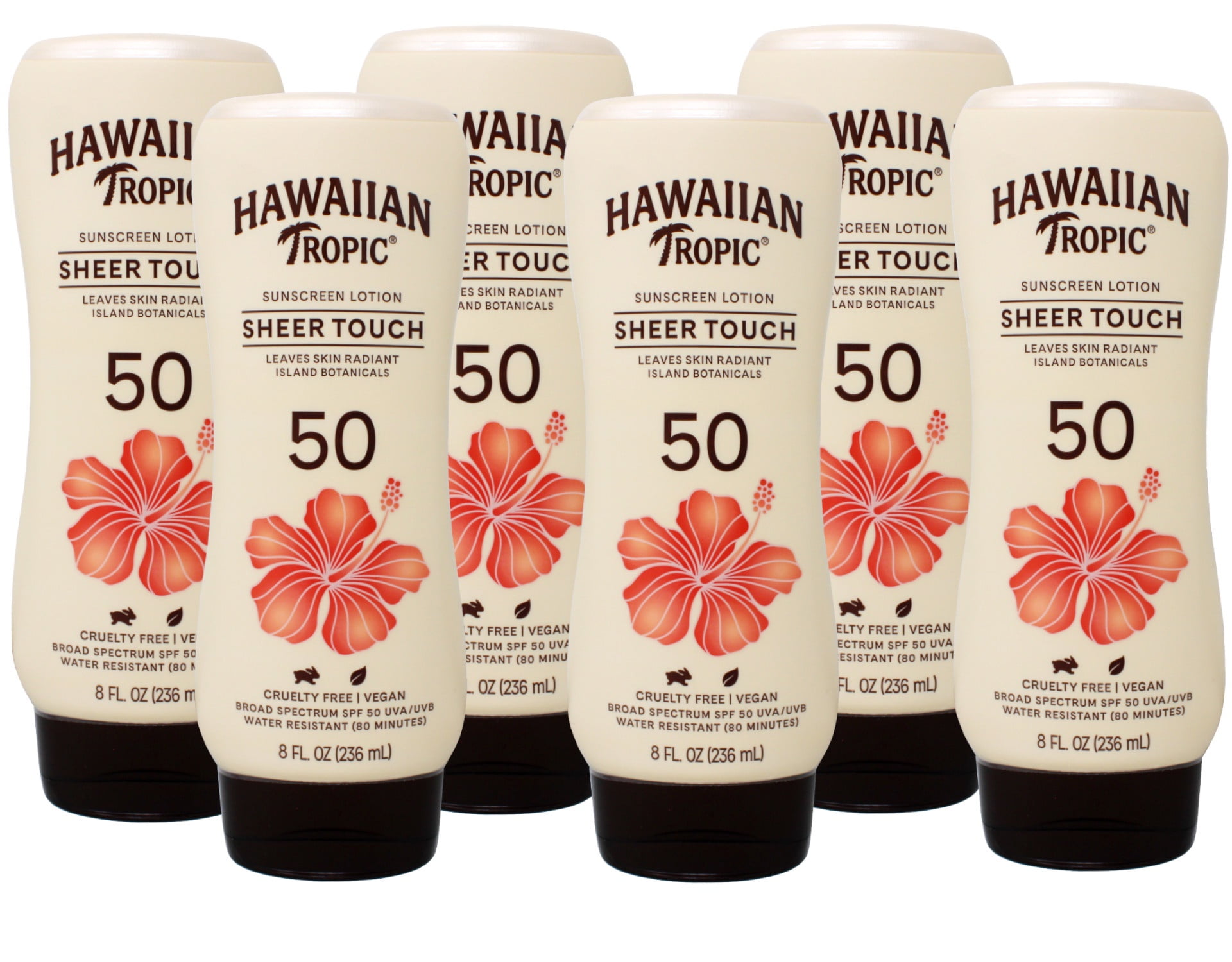 Hawaiian Tropic Sheer Touch Sunscreen SPF 50 Plus 8 oz (Pack of 6)