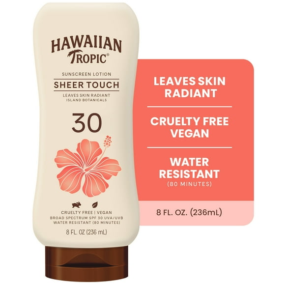 Hawaiian Tropic Sheer Touch Ultra Radiance Lotion Adult Sunscreen SPF 30, 8 fl oz