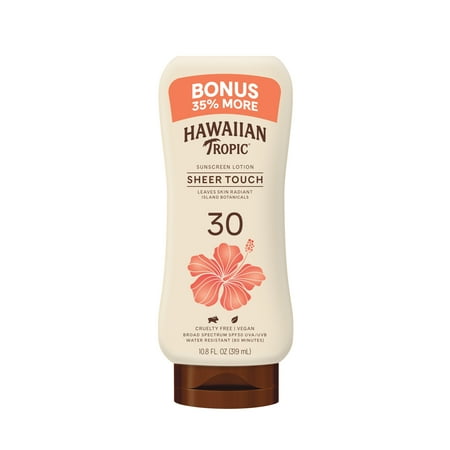 Hawaiian Tropic Sheer Touch Ultra Radiance Lotion Sunscreen SPF 30, Bonus Size 10.8oz