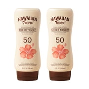 Hawaiian Tropic Sheer Touch Ultra Radiance Lotion Sunscreen SPF 50, Twin Pack, 8 Fl Oz each
