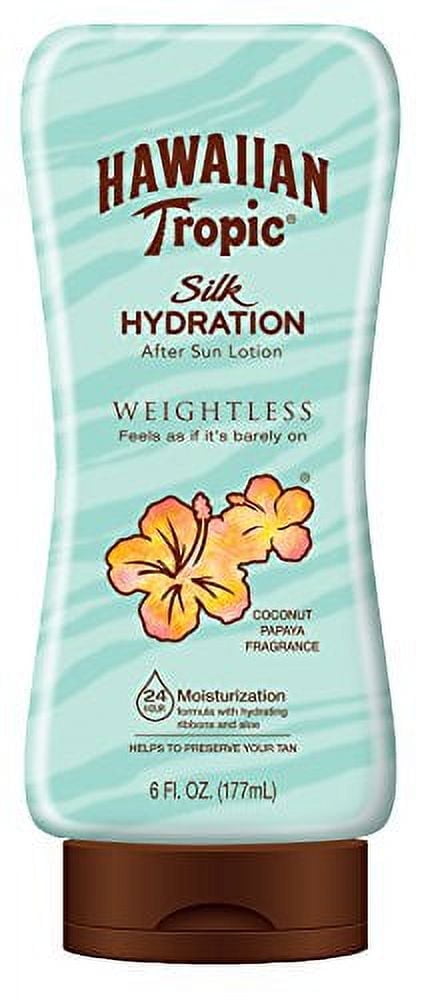 Hawaiian Tropic Silk Hydration Weightless After Sun Gel Lotion With Hydrating Aloe And Gel Ribbons, 6 Ounce