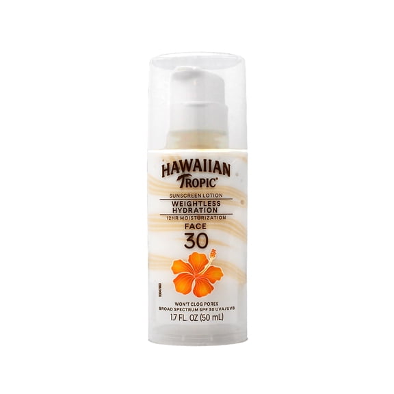 Hawaiian Tropic Silk Hydration Weightless Sunscreen Face Lotion, Broad-Spectrum Protection, SPF 30, 1.7 Ounces