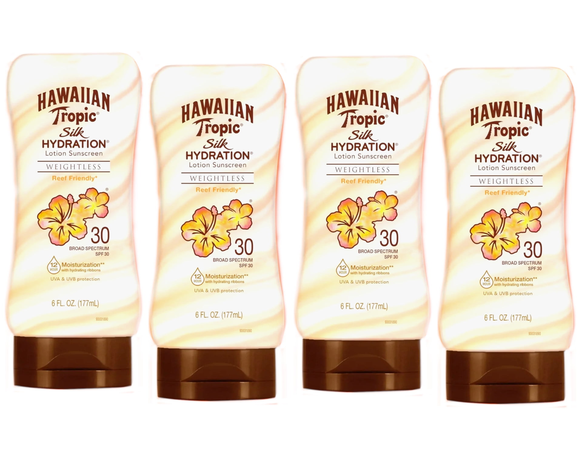 Hawaiian Tropic Silk Hydration Weightless Sunscreen Lotion, 6 Fl. Oz. - Pack of 4