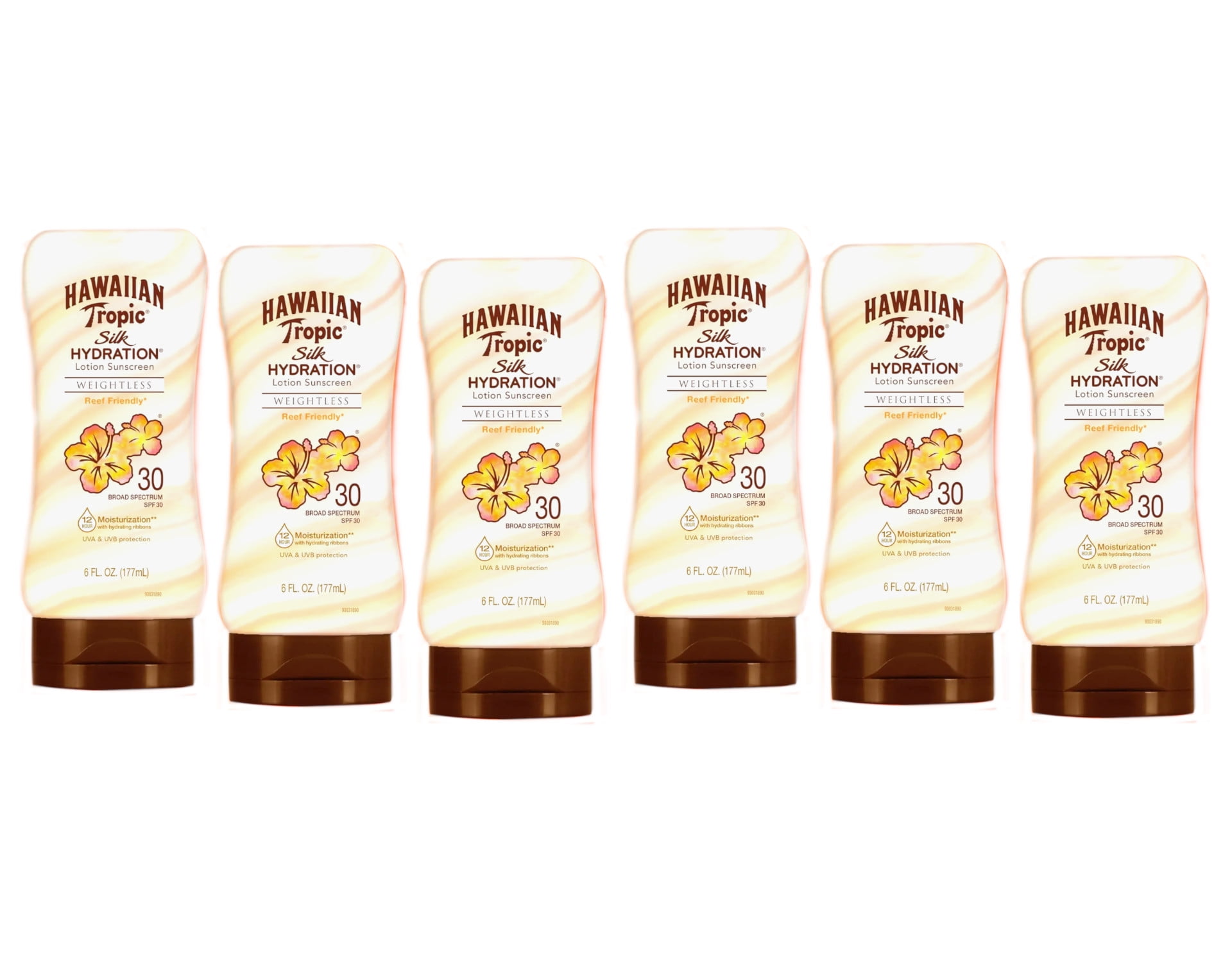 Hawaiian Tropic Silk Hydration Weightless Sunscreen Lotion, 6 Fl. Oz. - Pack of 6