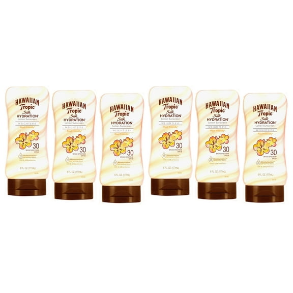 Hawaiian Tropic Silk Hydration Weightless Sunscreen Lotion, 6 Fl. Oz. - Pack of 6