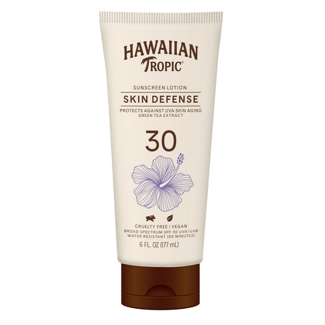 Hawaiian Tropic Skin Defense Sunscreen Lotion SPF 30, 6oz