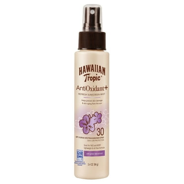 Hawaiian Tropic Skin Defense Sunscreen Mist, Travel Size, SPF 30, 3.4 oz
