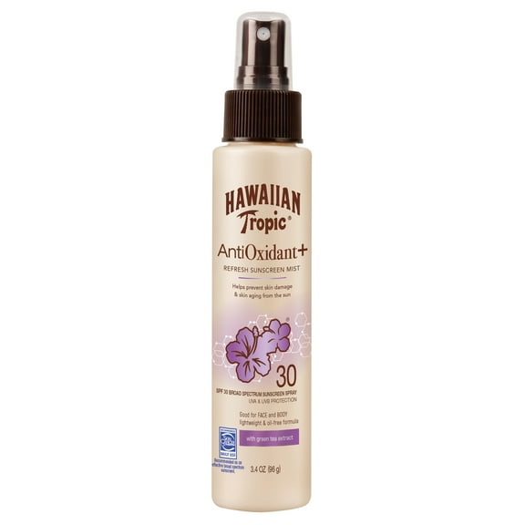 Hawaiian Tropic Skin Defense Sunscreen Mist, Travel Size, SPF 30, 3.4 oz