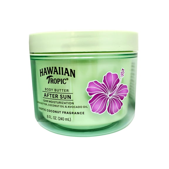 Hawaiian Tropic After Sun Lotion Moisturizer & Hydrating Body Butter with Coconut Oil, 12-Hour Moisturization, Exotic Coconut Scent - 8 Oz