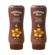 Hawaiian Tropic Sunscreen Lotion Protects Skin Pamper Nourishing Spf 4, 8 oz Twin Pack