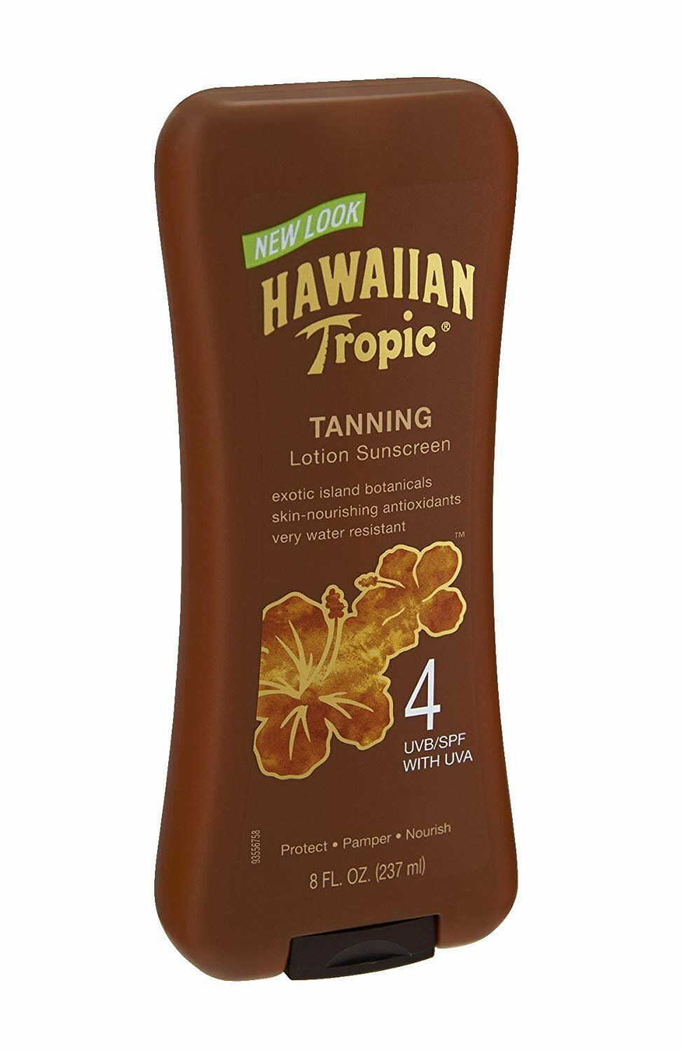 Hawaiian Tropic Sunscreen Lotion Protects Skin Pamper Nourishing  Spf 4, 8 oz