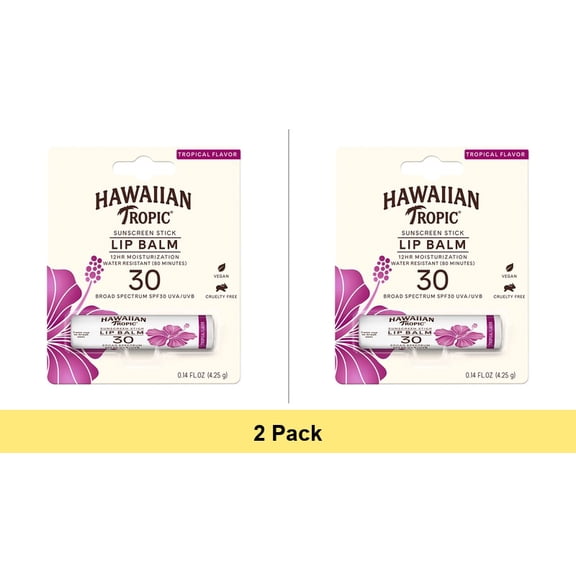 Hawaiian Tropic Tropical Lip Balm SPF 30, 0.14oz - 2 Pack