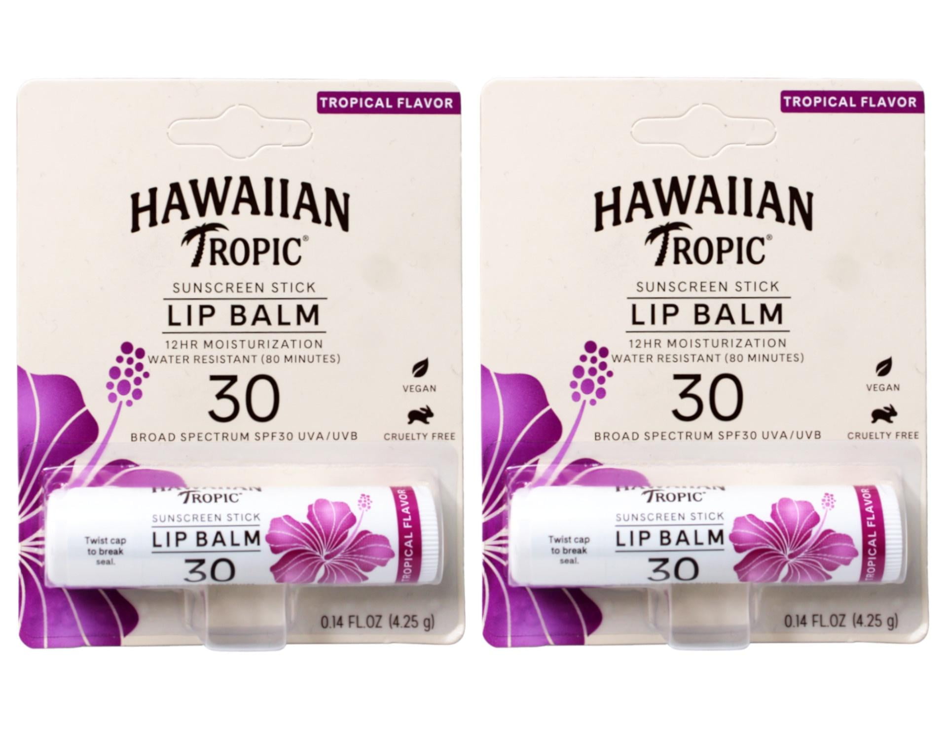 Hawaiian Tropic Lip Balm SPF 30, Sunscreen, Travel Size, 0.14oz ...