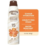 Hawaiian Tropic Weightless Hydration Clear Spray Sunscreen SPF 15, 6oz