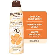 Hawaiian Tropic Weightless Hydration Clear Spray Sunscreen SPF 70, 6 oz