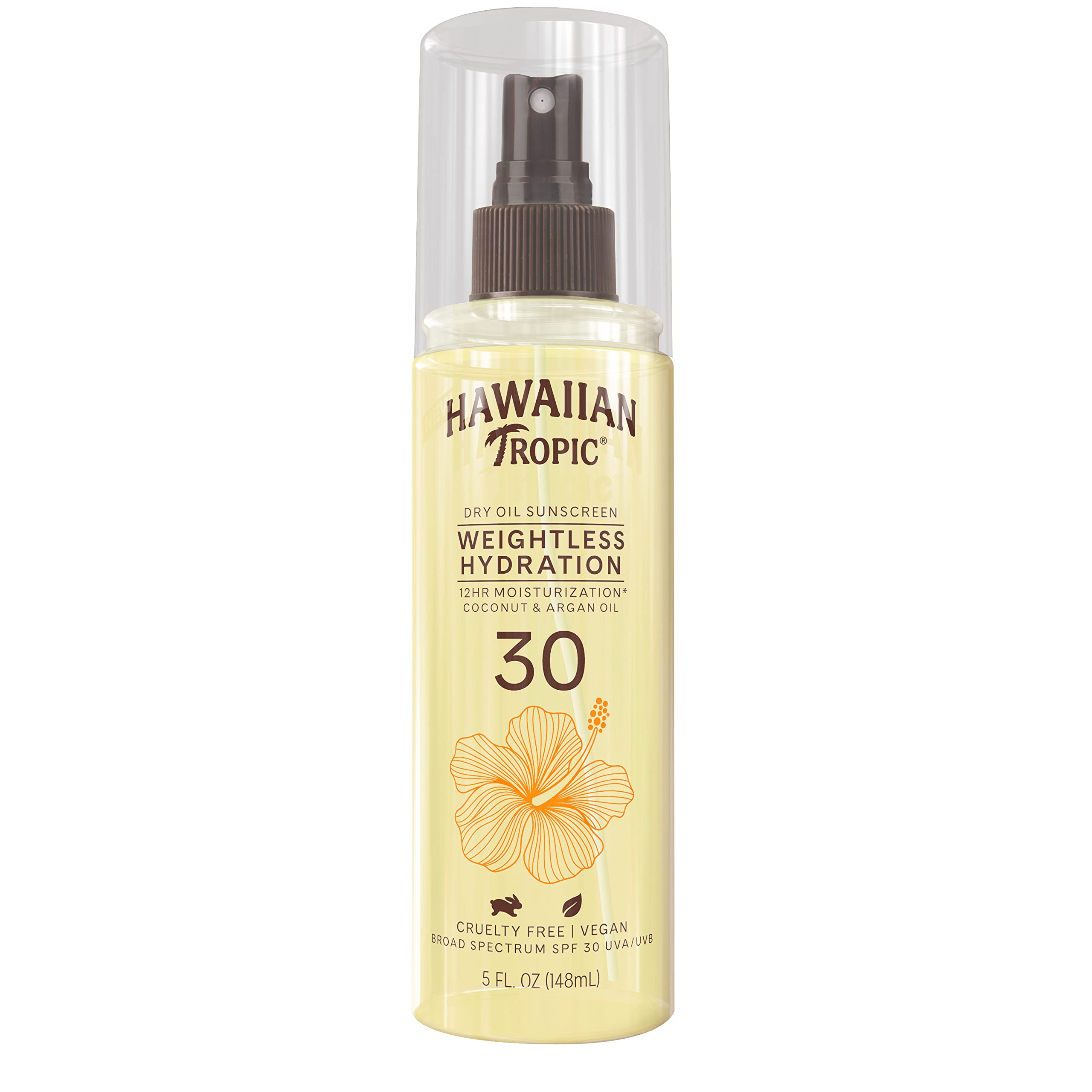 Hawaiian Tropic Weightless Hydration Dry Oil Sunscreen Mist Spf 30, 5Oz