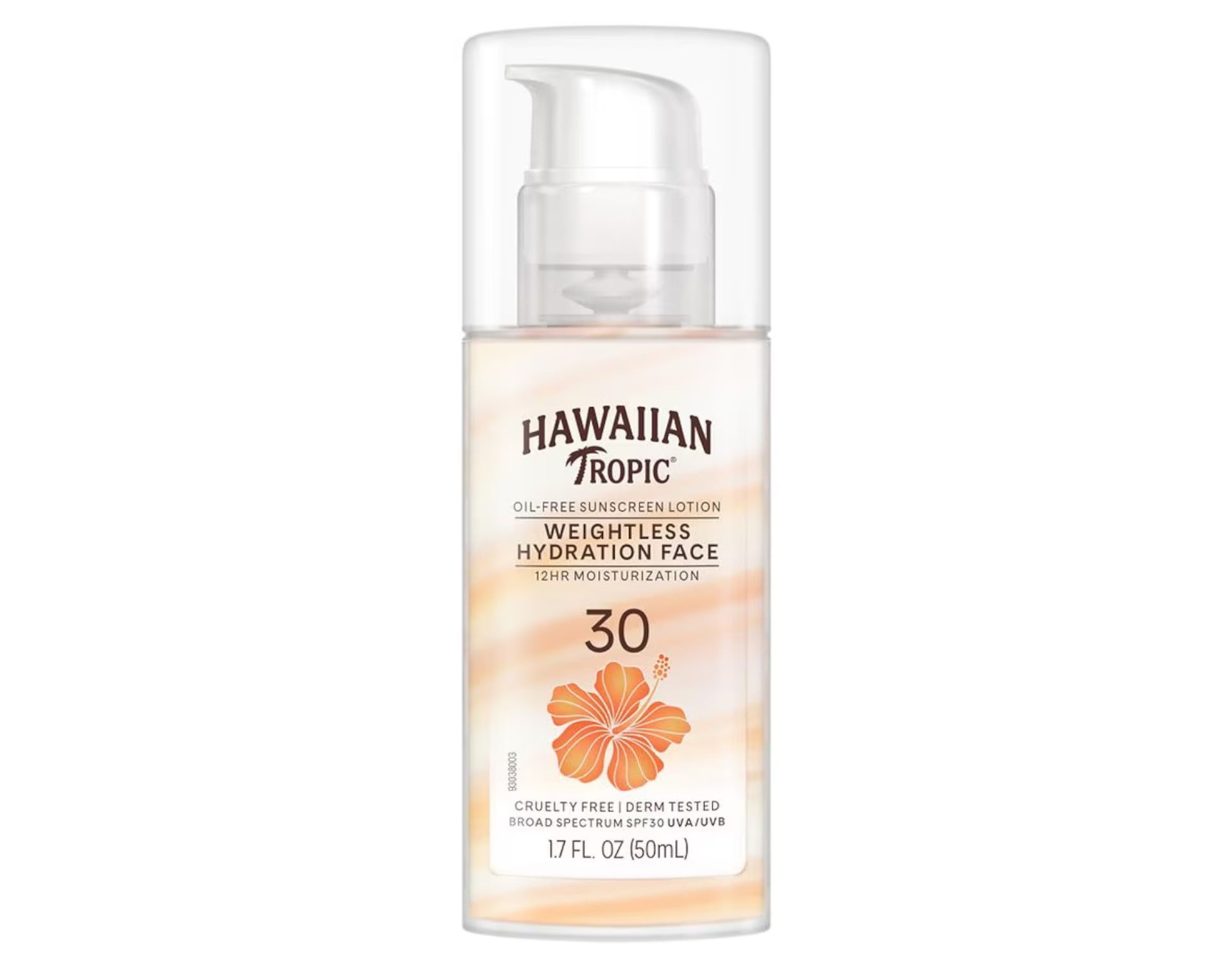 Hawaiian Tropic Weightless Hydration Face Sunscreen Lotion SPF 30, Oil-Free, 1.7 fl oz (Pack of 2)