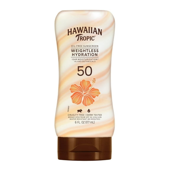 Hawaiian Tropic Weightless Hydration Lotion Sunscreen Spf 50, 6 Oz
