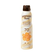 Hawaiian Tropic Weightless Hydration Sunscreen Spray Spf 70, 6Oz | High Spf Sunblock, Oxybenzone-Free, Hawaiian Tropic Spray Sunscreen, 6Oz - Pack Of 2