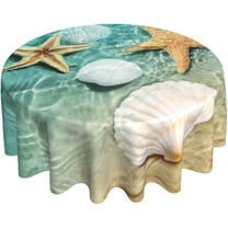 Hawaiian Tropical Flower Round Tablecloth Washable Reusable Decoration Table Cover for Kitchen Party 60"