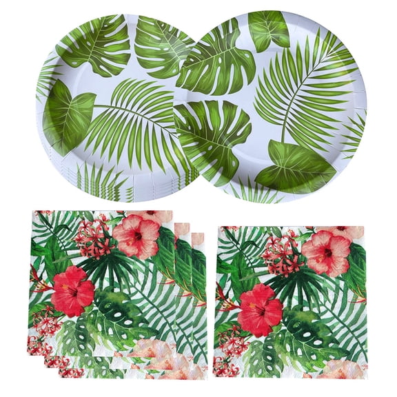 Hawaiian Tropical Luau Party Supplies 20 Plates 20 Napkins