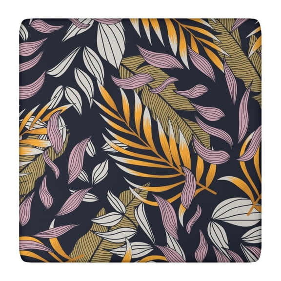 Hawaiian Tropical Plant Elastic Tablecloth - Square Cover Snug Fit & Windproof (36x36 Inches)