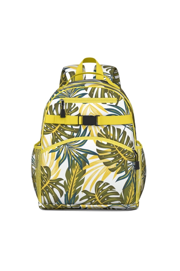 Hawaiian Tropical Plant Waterproof Backpack - Lightweight Durable Book Bag for Teens & Heavy Load Carriers