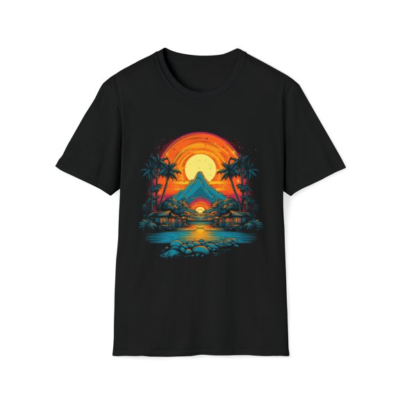 Hawaiian Volcano Unisex Softstyle TShirt Boho Hippie Chic Festival Inspired