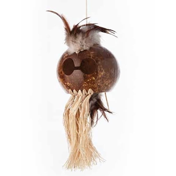 The Islander Group Warrior Brown Feathers Natural Large Makini, with Nylon Cord for Adult