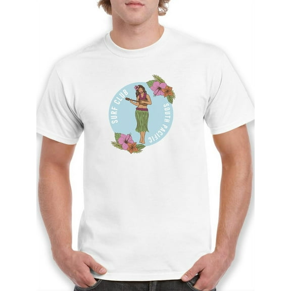 Hawaiian Woman With Ukelele T-Shirt Men -Smartprints Designs, Male Large